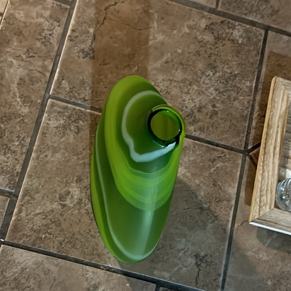 Crate & Barrel Green Swirl Lima Vase - Picture 6 of 6